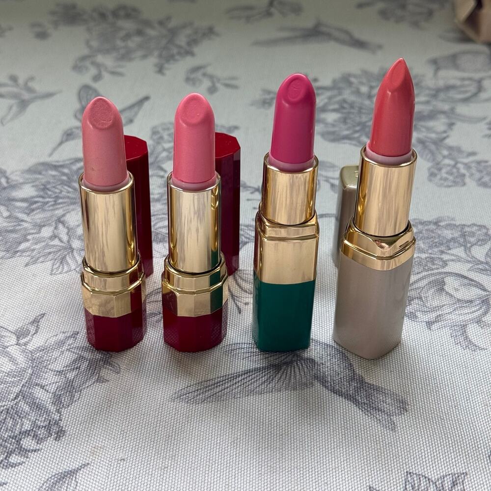Vintage New Avon Lipstick Lot 4 Frostiest Pink Shell Pink Chilled Pink Dewy Rose